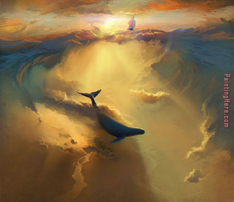Whale painting - Vladimir Kush Whale art painting